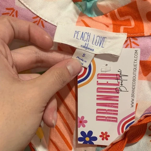 Peach Love California Fresh Fruit Themed Matching Pajama Set - Picture 2 of 7